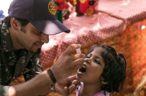 Community based polio vaccination drive in India